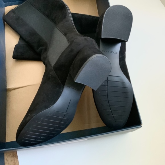 -BRAND new COLE HAAN Avani Stretch Black Suede Leather Over Knee - Picture 5 of 10